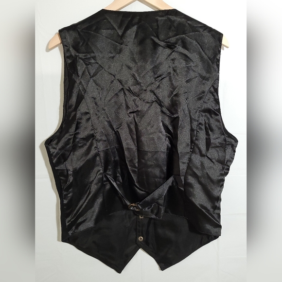 Vintage Thums Up Suede Leather Vest w/ seal of Oklahoma button snaps, size M - Picture 2 of 5